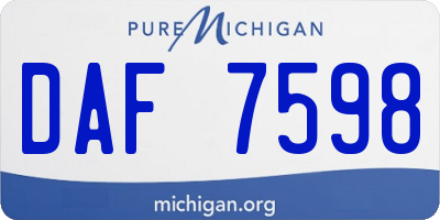 MI license plate DAF7598
