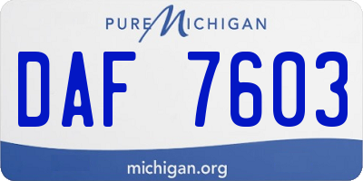 MI license plate DAF7603