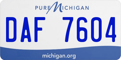 MI license plate DAF7604