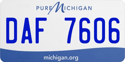 MI license plate DAF7606