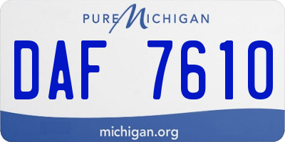 MI license plate DAF7610