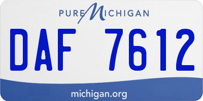 MI license plate DAF7612