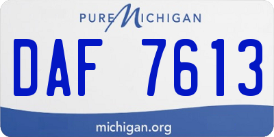 MI license plate DAF7613