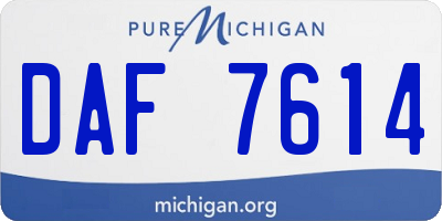 MI license plate DAF7614