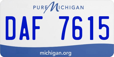 MI license plate DAF7615