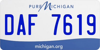 MI license plate DAF7619