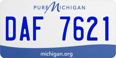 MI license plate DAF7621
