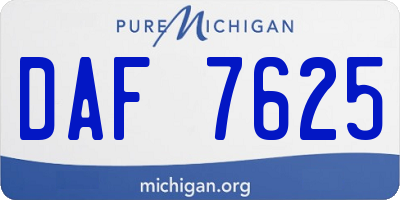 MI license plate DAF7625