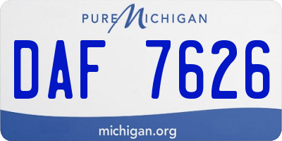 MI license plate DAF7626