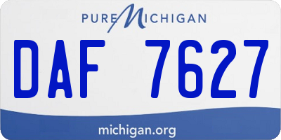 MI license plate DAF7627
