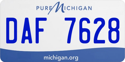 MI license plate DAF7628