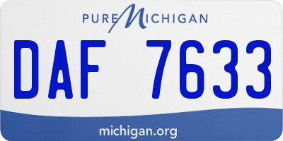 MI license plate DAF7633