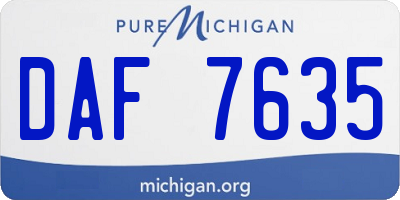 MI license plate DAF7635