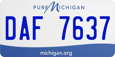 MI license plate DAF7637