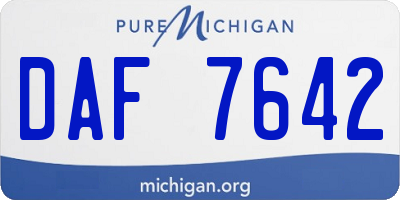 MI license plate DAF7642