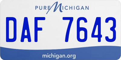 MI license plate DAF7643