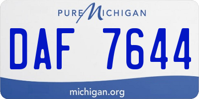MI license plate DAF7644