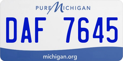 MI license plate DAF7645