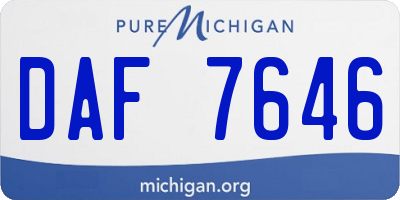 MI license plate DAF7646