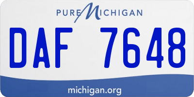 MI license plate DAF7648