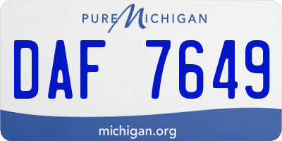 MI license plate DAF7649