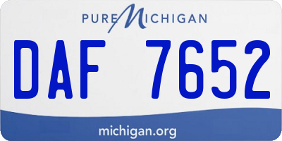 MI license plate DAF7652