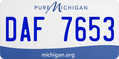 MI license plate DAF7653