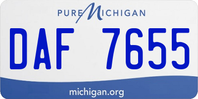 MI license plate DAF7655