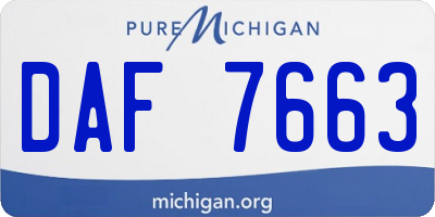 MI license plate DAF7663