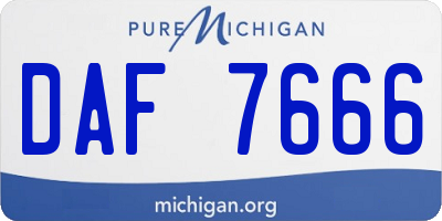 MI license plate DAF7666