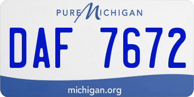 MI license plate DAF7672