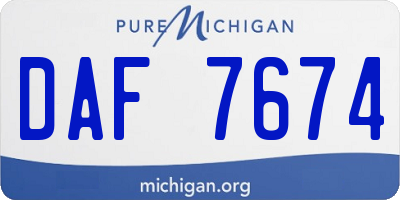 MI license plate DAF7674