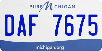 MI license plate DAF7675