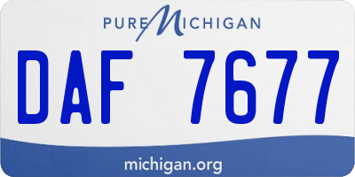 MI license plate DAF7677