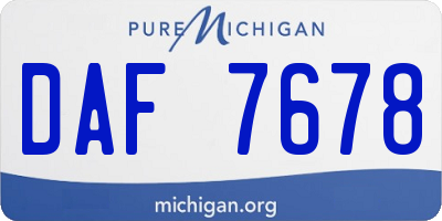 MI license plate DAF7678