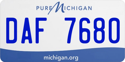 MI license plate DAF7680