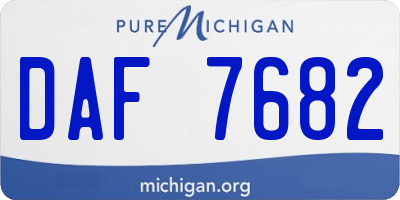 MI license plate DAF7682