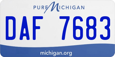 MI license plate DAF7683