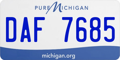 MI license plate DAF7685