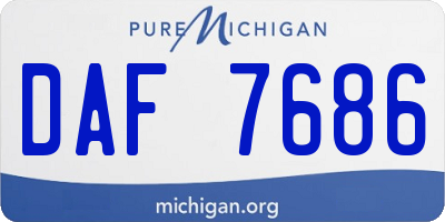 MI license plate DAF7686