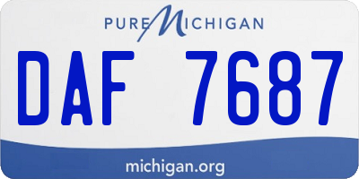 MI license plate DAF7687