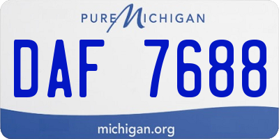 MI license plate DAF7688