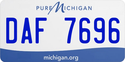 MI license plate DAF7696