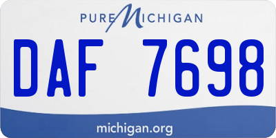 MI license plate DAF7698