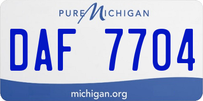 MI license plate DAF7704