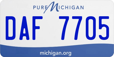 MI license plate DAF7705