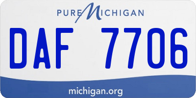 MI license plate DAF7706