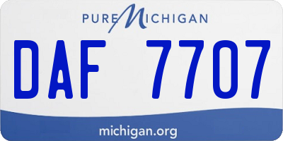 MI license plate DAF7707