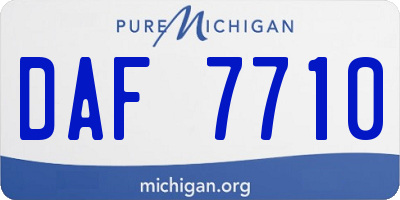 MI license plate DAF7710