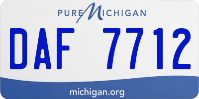 MI license plate DAF7712